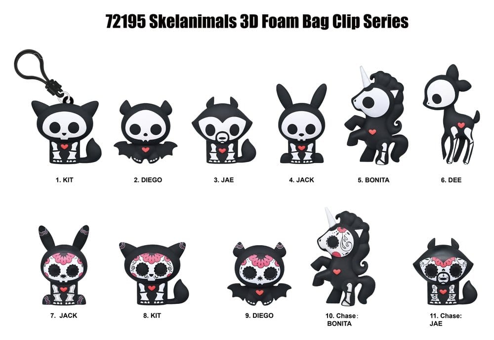 Skelanimals 3D PVC-Taschenanhänger Serie 1 Blind Bag Display (24) Image 3
