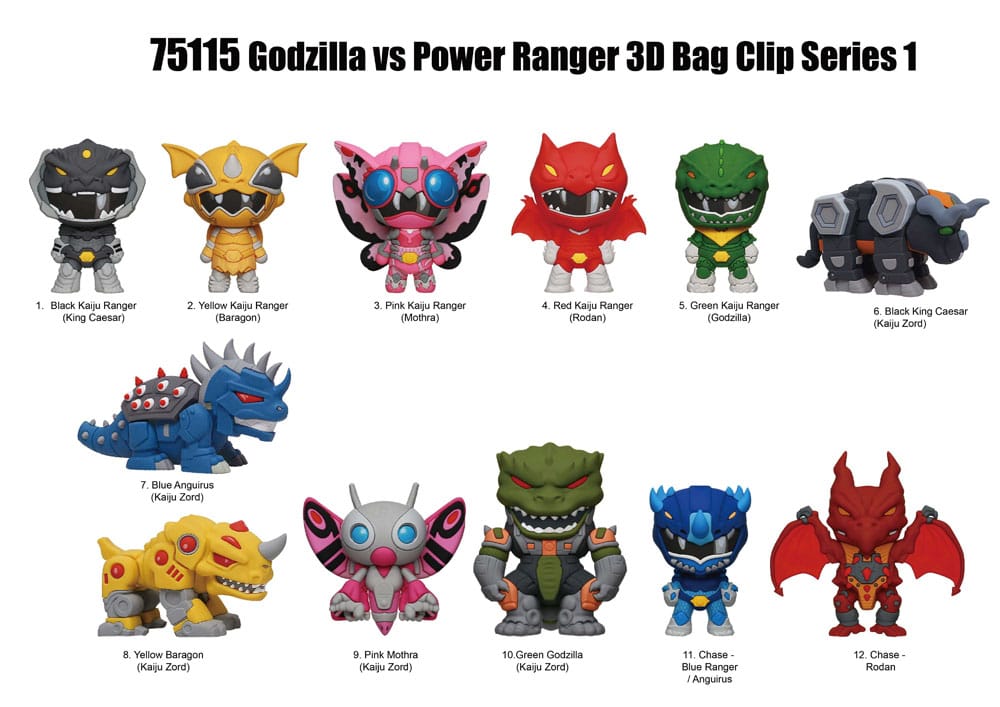 Godzilla vs. Power Rangers 3D PVC-Taschenanhänger Series 1 Display (24) Image 2