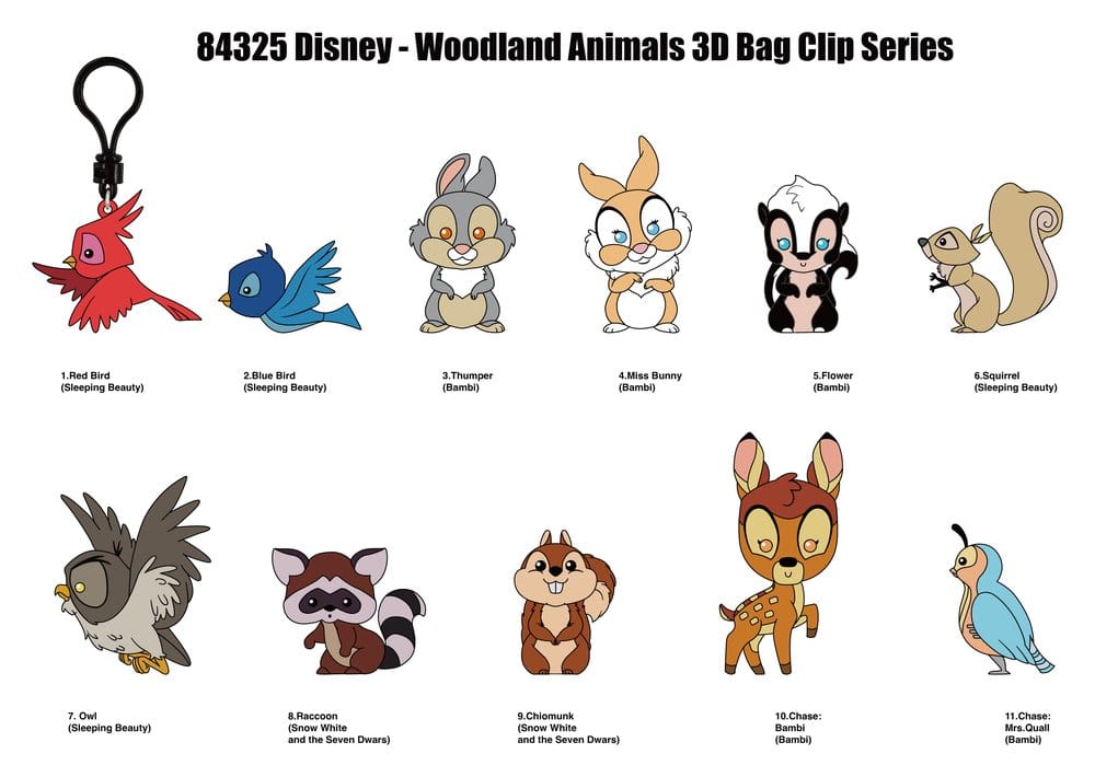 Disney 3D PVC-Taschenanhänger Waldtiere Serie 76 Display (24) Image 3
