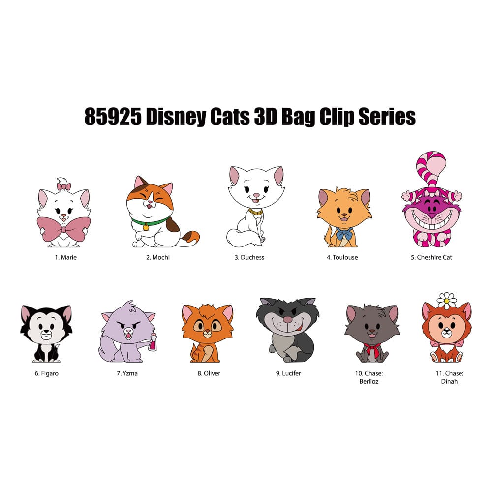 Disney Katzen 3D PVC-Taschenanhänger Serie 69 Display (24) Image 3