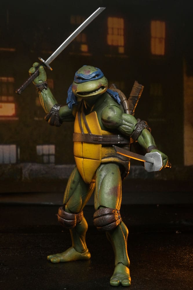 Teenage Mutant Ninja Turtles (1990 Movie) Actionfigur Roof Top Battle Shredder vs Leo 18 cm Image 18