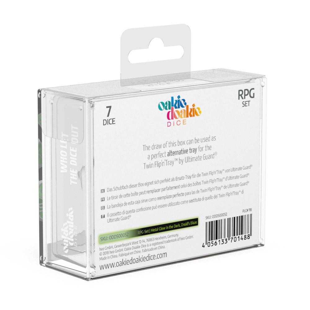 Oakie Doakie Dice Würfel RPG-Set Metal Glow in the Dark - Druid's Blaze (7) Image 5