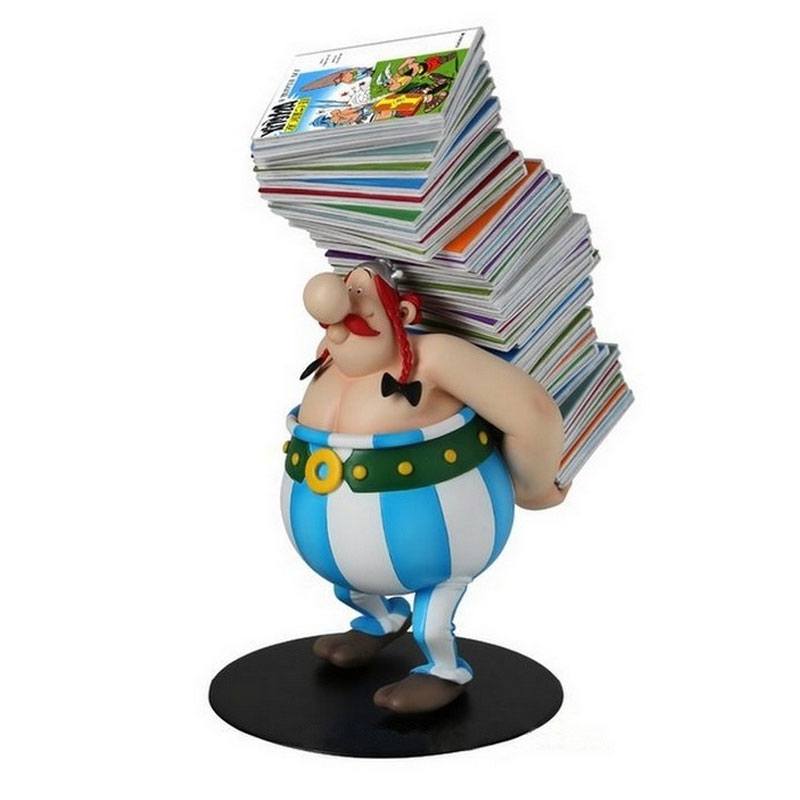 Asterix Collectoys Statue Obelix trägt Bücherstapel 21 cm Image
