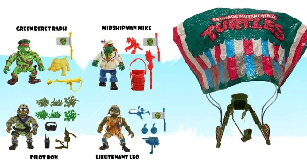 Teenage Mutant Ninja Turtles Classic Actionfiguren 4er-Pack Sewer Heroes mit Fallschirm Image
