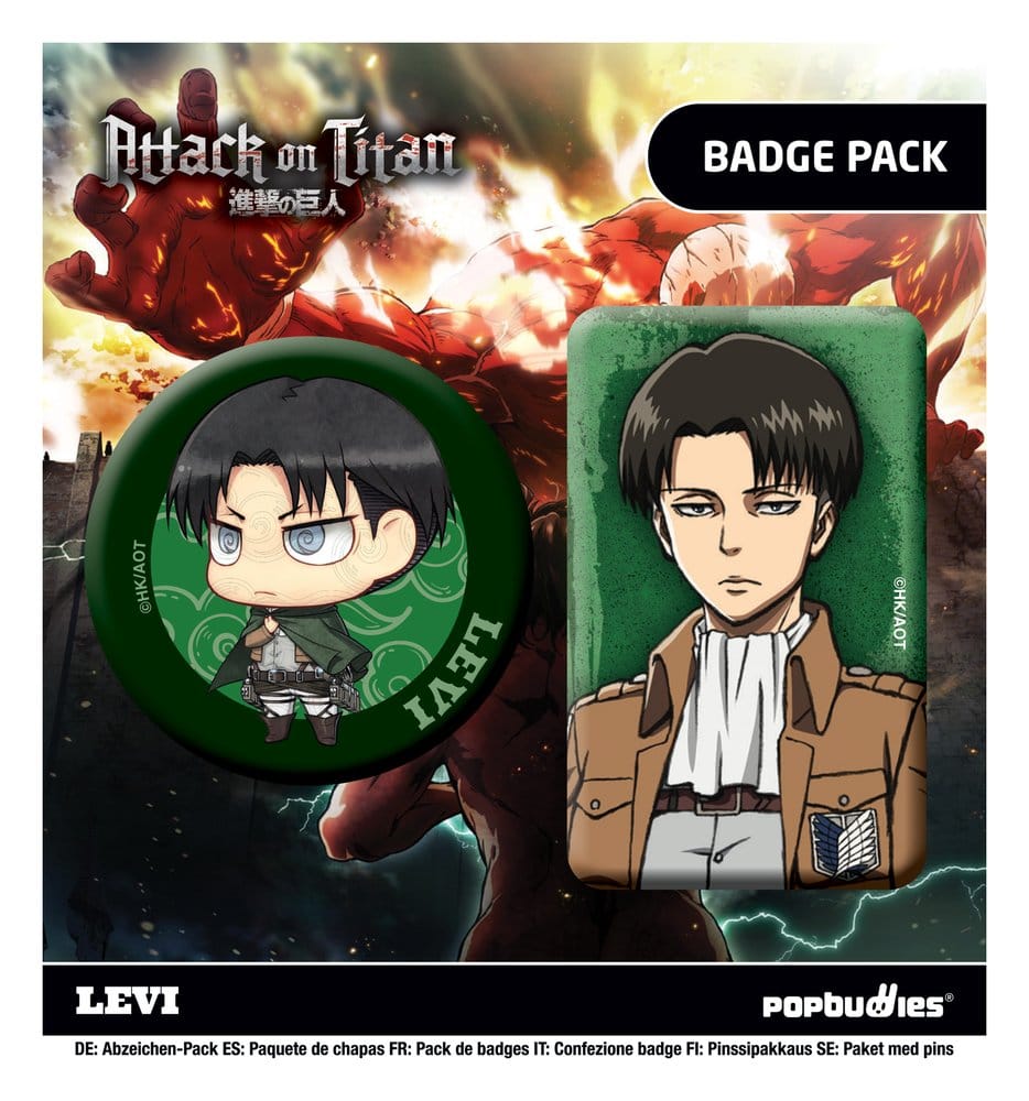 Attack on Titan Anstecker 2er-Pack Levi Image
