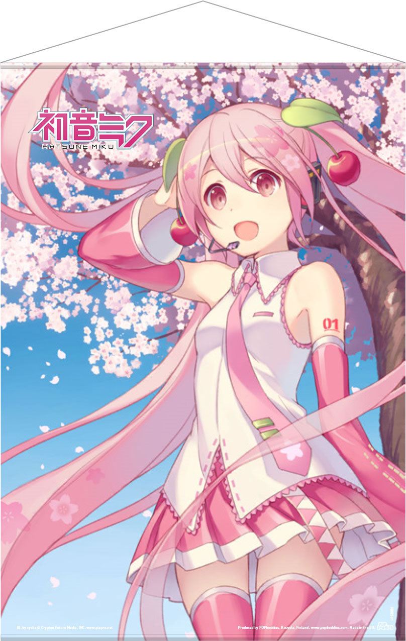 Hatsune Miku Wandrolle Cherry Blossom 50 x 70 cm Image