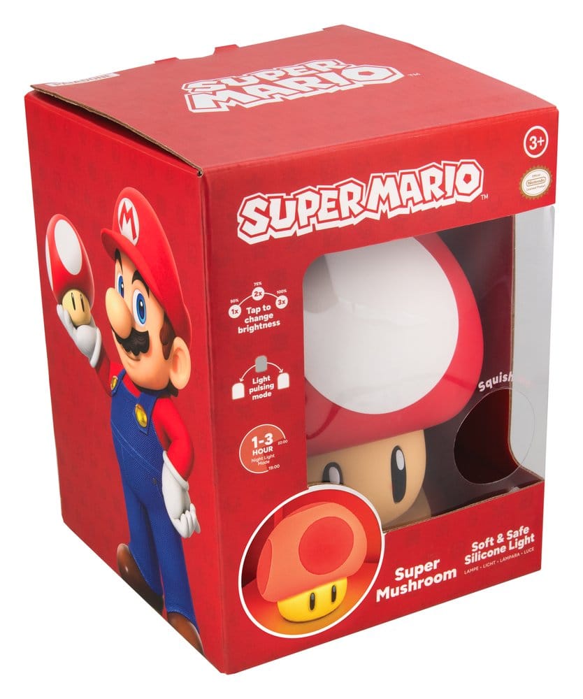 Super Mario SquishyGlo Silikon-Leuchte Super Mushroom Rechargeable 15 cm Image 6