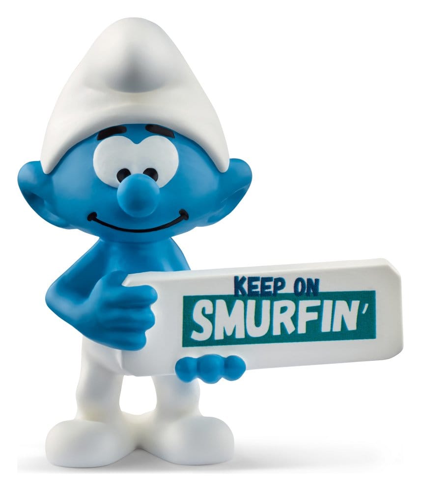 Die Schlümpfe Mini-Figur Schlumpf mit Schild (Keep on Smurfin') 5 cm Image