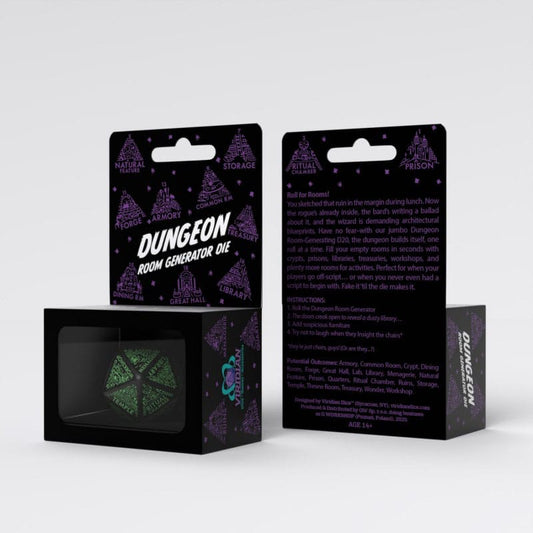 Viridian Würfel Jumbo Würfel Dungeon Room Generator D20 Schwarz Image 2
