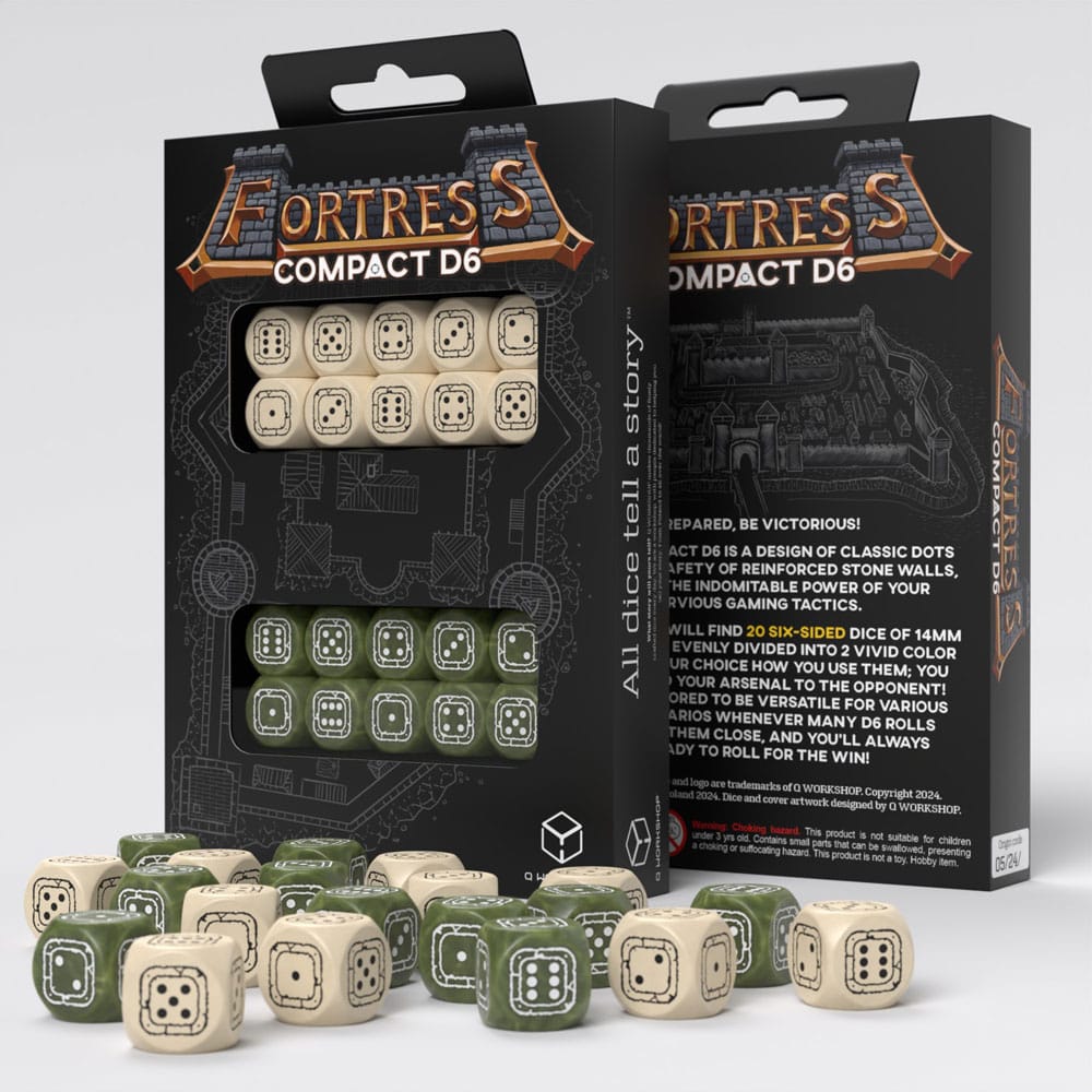 Fortress Compact D6 Würfel Set Beige&Olive (20) Image 2