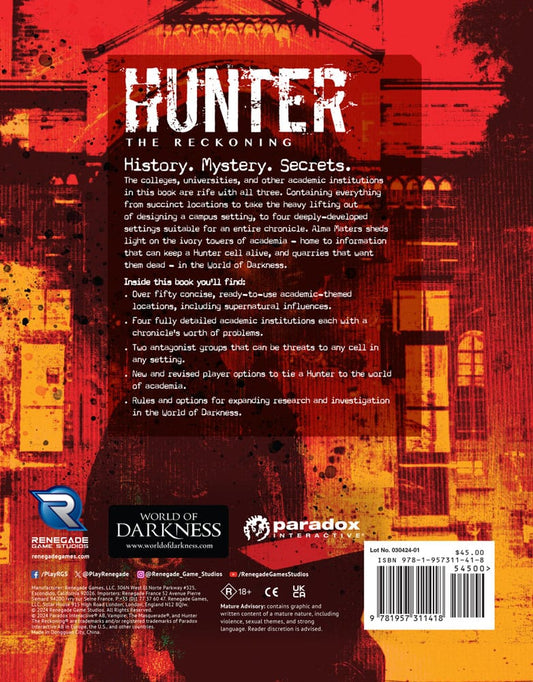 Hunter: The Reckoning 5th Edition RPG Buch Alma Maters Sourcebook *Englische Version* Image 2