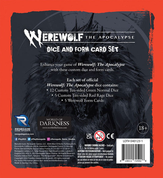 Werewolf: The Apocalypse 5th Edition RPG Würfel- und Formkartenset Image 2