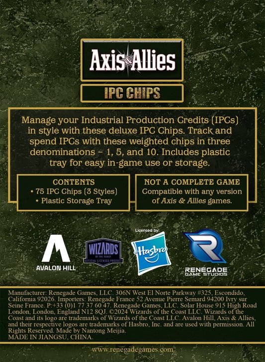 Avalon Hill Brettspiel Axis & Allies: IPC Chips Erweiterung Image 2