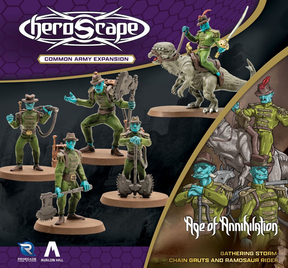 Heroscape Armeeerweiterung Age of Annihilation Chain Gruts & Ramosaur Rider (Common) *Englische Version* Image 3