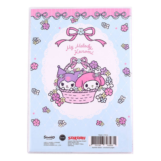 Sanrio Notizbuch Kuromi & My Melody Pastel Flower Holographic Checkered Image 2