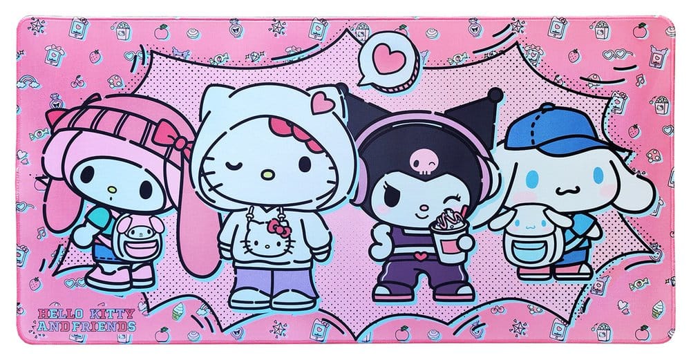 Sanrio Pink Black Party Series XXL Mousepad Hello Kitty & Friends Pop Image