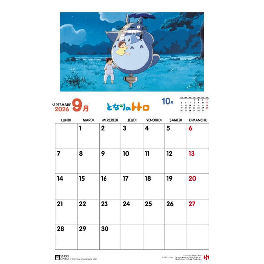 Mein Nachbar Totoro Kalender 2026 *Französische Version* Image 2
