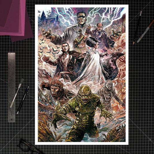 Universal Monsters Kunstdruck Universal Monsters by Vincenzo Riccardi 61 x 41 cm - ungerahmt Image 2