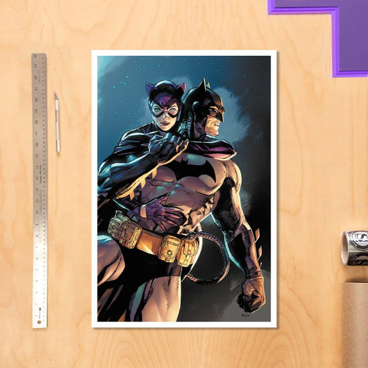 DC Comics Kunstdruck Batman & Catwoman 61 x 41 cm - ungerahmt Image 2