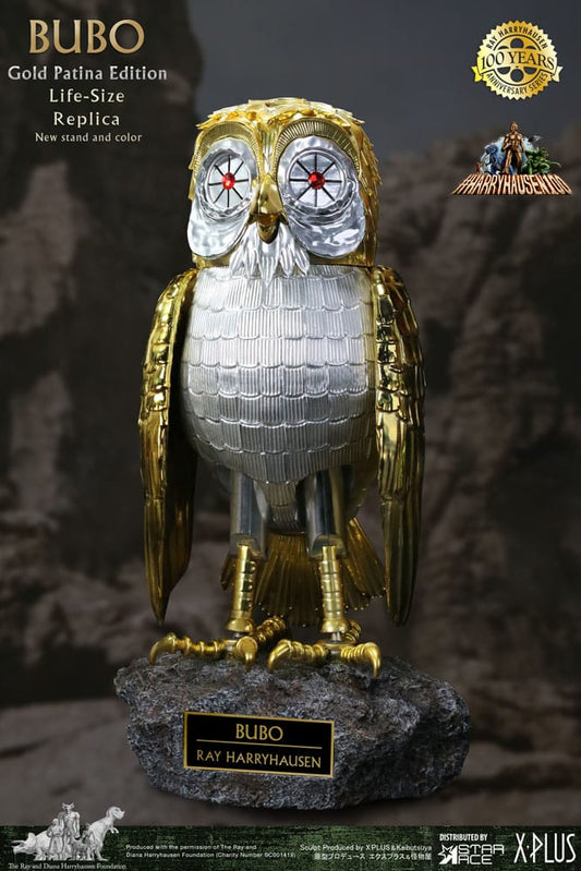 Kampf der Titanen Statue Ray Harryhausens Bubo Gold Patina Edition Deluxe Ver. 34 cm Image 2