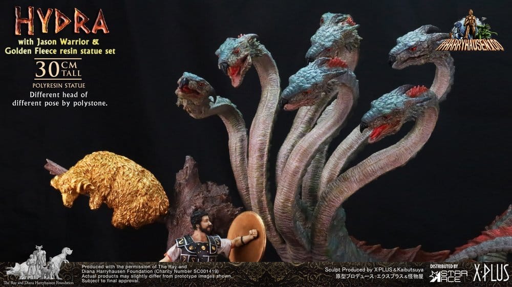 Ray Harryhausen Painted Statue Hydra with Jason Warrior & Golden Fleece Resin Statue Set 30 cm Image 2