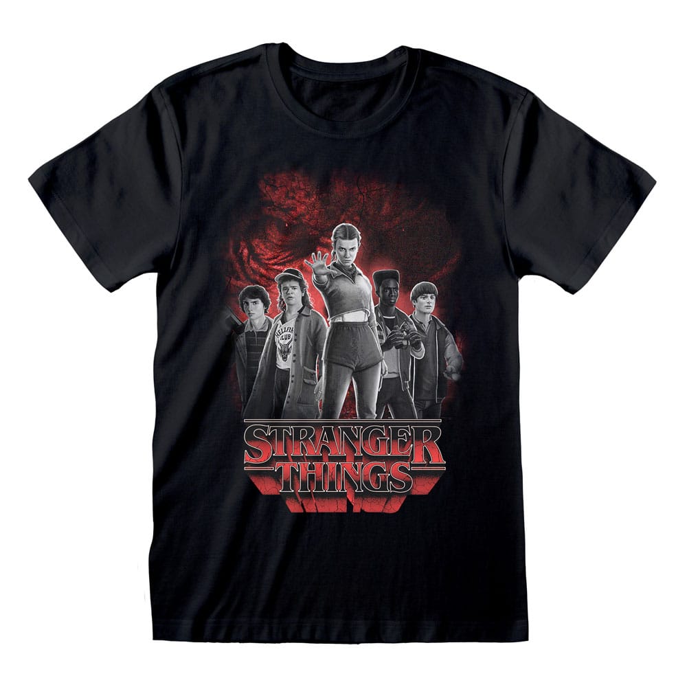 Stranger Things T-Shirt Group with Vecna behind Balck and White Größe M Image