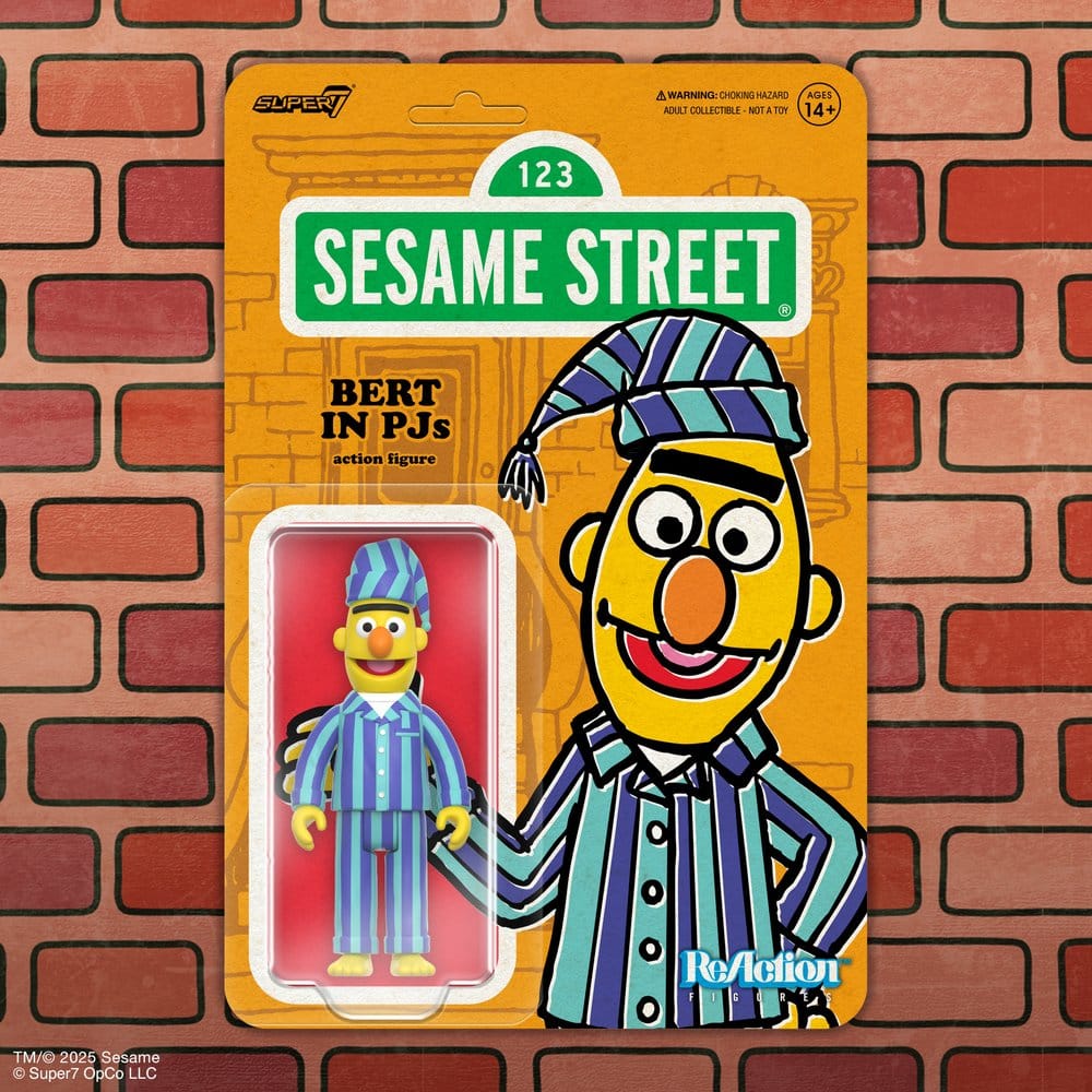 Sesamstraße ReAction Actionfigur Wave 06 Bert (PJ) 10 cm Image 4