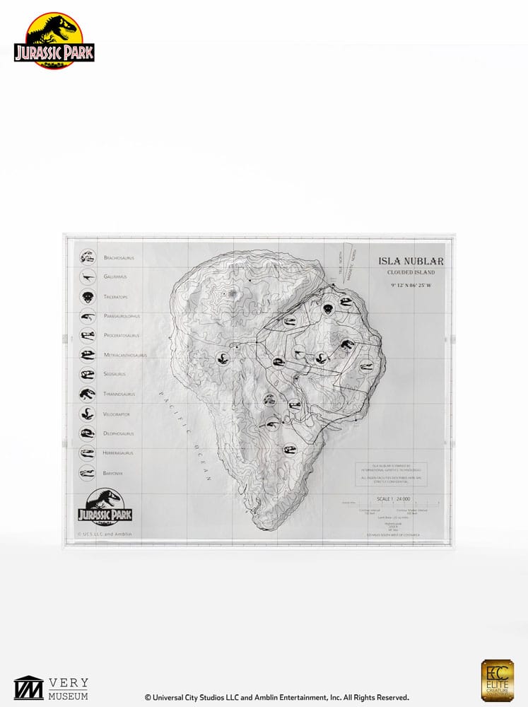 Jurassic Park Topographische Karte Isla Nublar Image 3