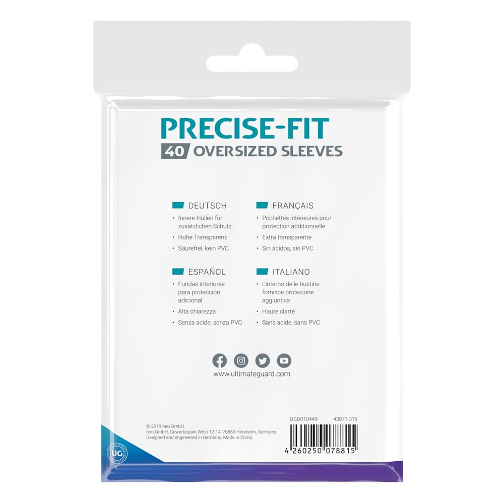 Ultimate Guard Precise-Fit Sleeves Oversized Transparent (40) Image 4