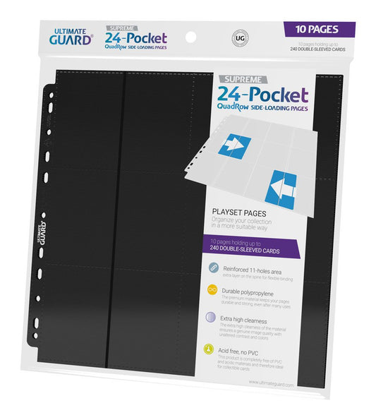 Ultimate Guard 24-Pocket QuadRow Pages Side-Loading (10) - Black Image 2