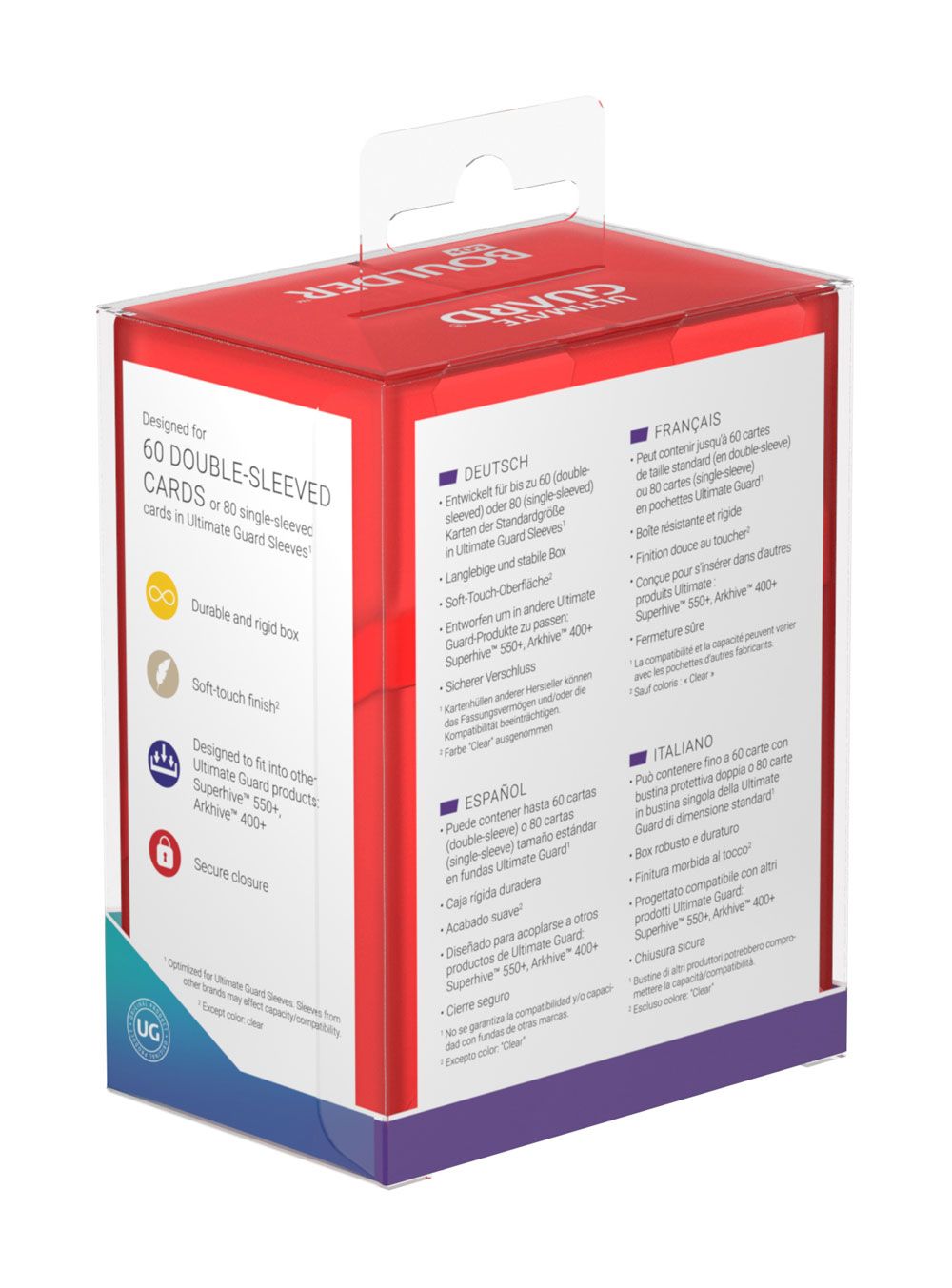 Ultimate Guard Boulder Deck Case 60+ Standardgröße Ruby Image 8