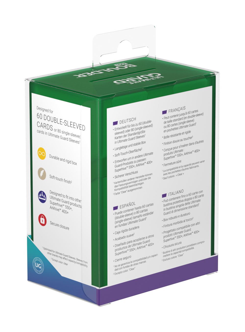 Ultimate Guard Boulder Deck Case 60+ Standardgröße Emerald Image 8