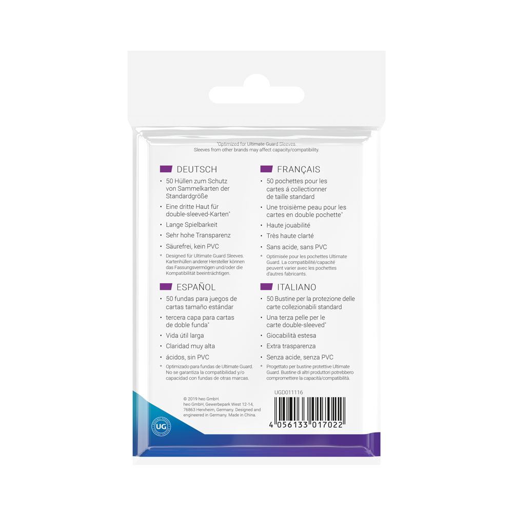 Ultimate Guard Supreme UX 3rd Skin Sleeves Standardgröße Transparent (50) Image 4
