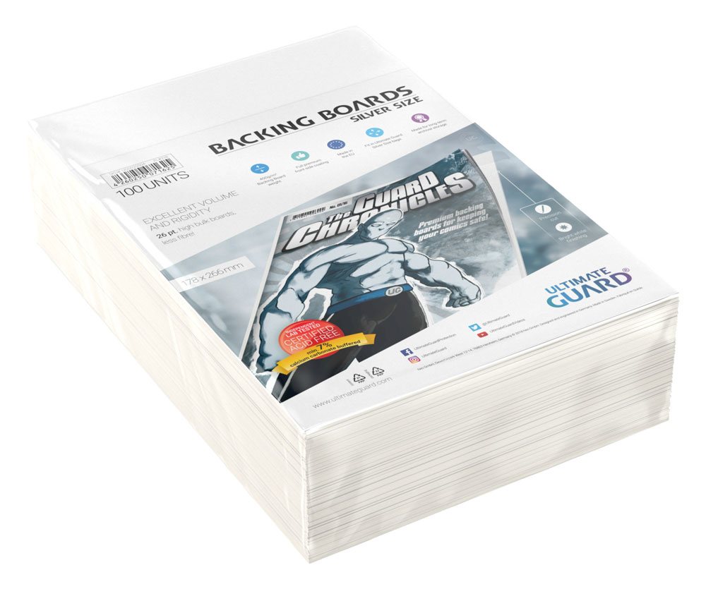 Ultimate Guard Comic Backing Boards (100) - Silver Size Image