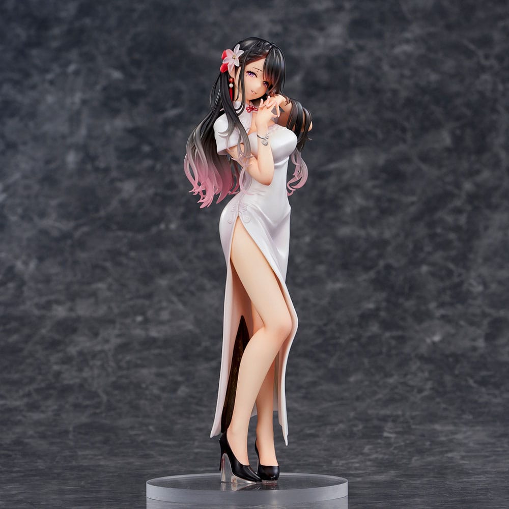 Original Illustration PVC Statue Mai Okuma illustration Healing-type white chinese dress lady 26 cm Image 12