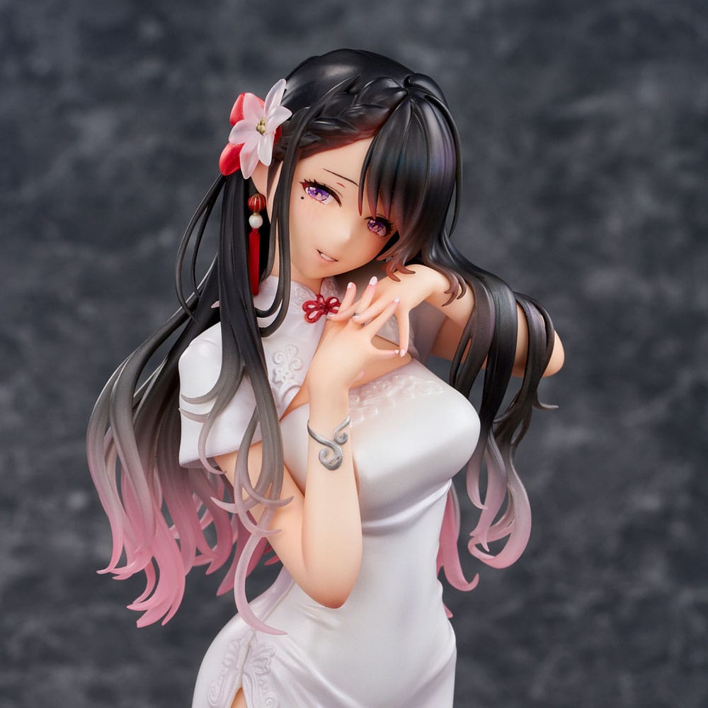 Original Illustration PVC Statue Mai Okuma illustration Healing-type white chinese dress lady 26 cm Image 13