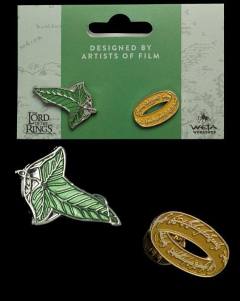 Herr der Ringe Ansteck-Pin Doppelpack Elfen Leaf & One Ring Image