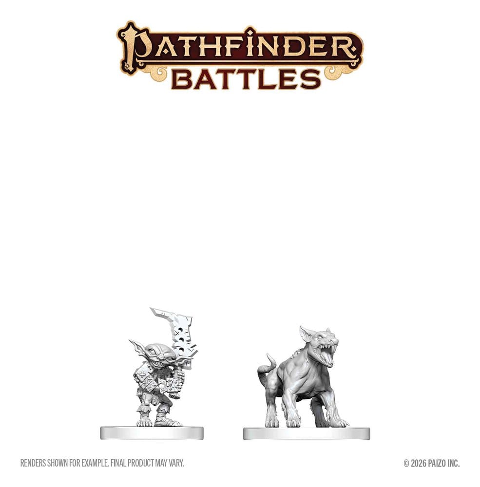 Pathfinder Battles Deep Cuts Miniatur unbemalt Goblin Commando & Goblin Dog 13 cm Image 2