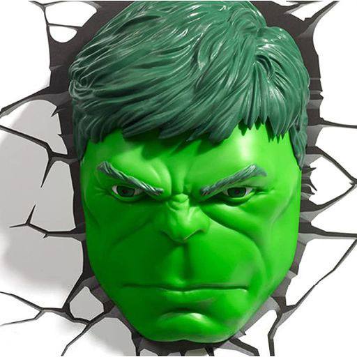 Marvel 3D LED Leuchte Hulk Face 3D Image 1