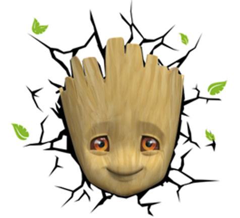 Marvel 3D LED Leuchte Baby Groot Face 3D Image 1