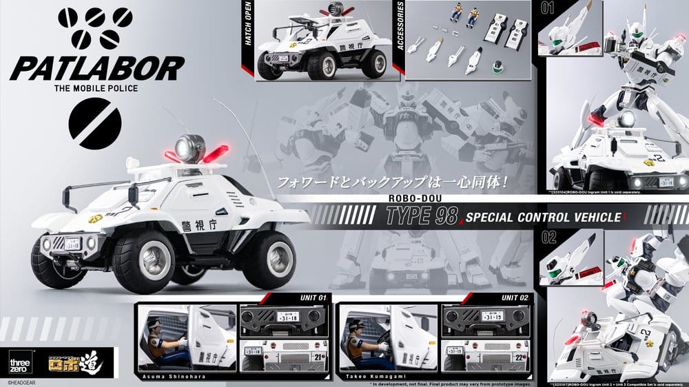 Mobile Police Patlabor ROBO-DOU Typ 98 Spezielles Kontrollfahrzeug 10 cm Image 20