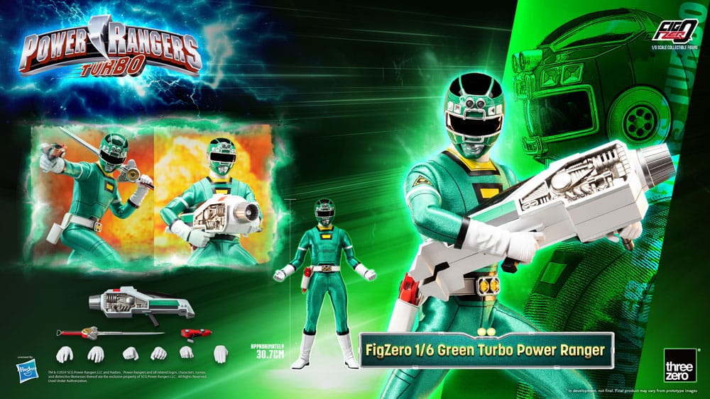 Power Rangers Turbo FigZero Actionfigur 1/6 Green Turbo Power Ranger 30 cm Image 8