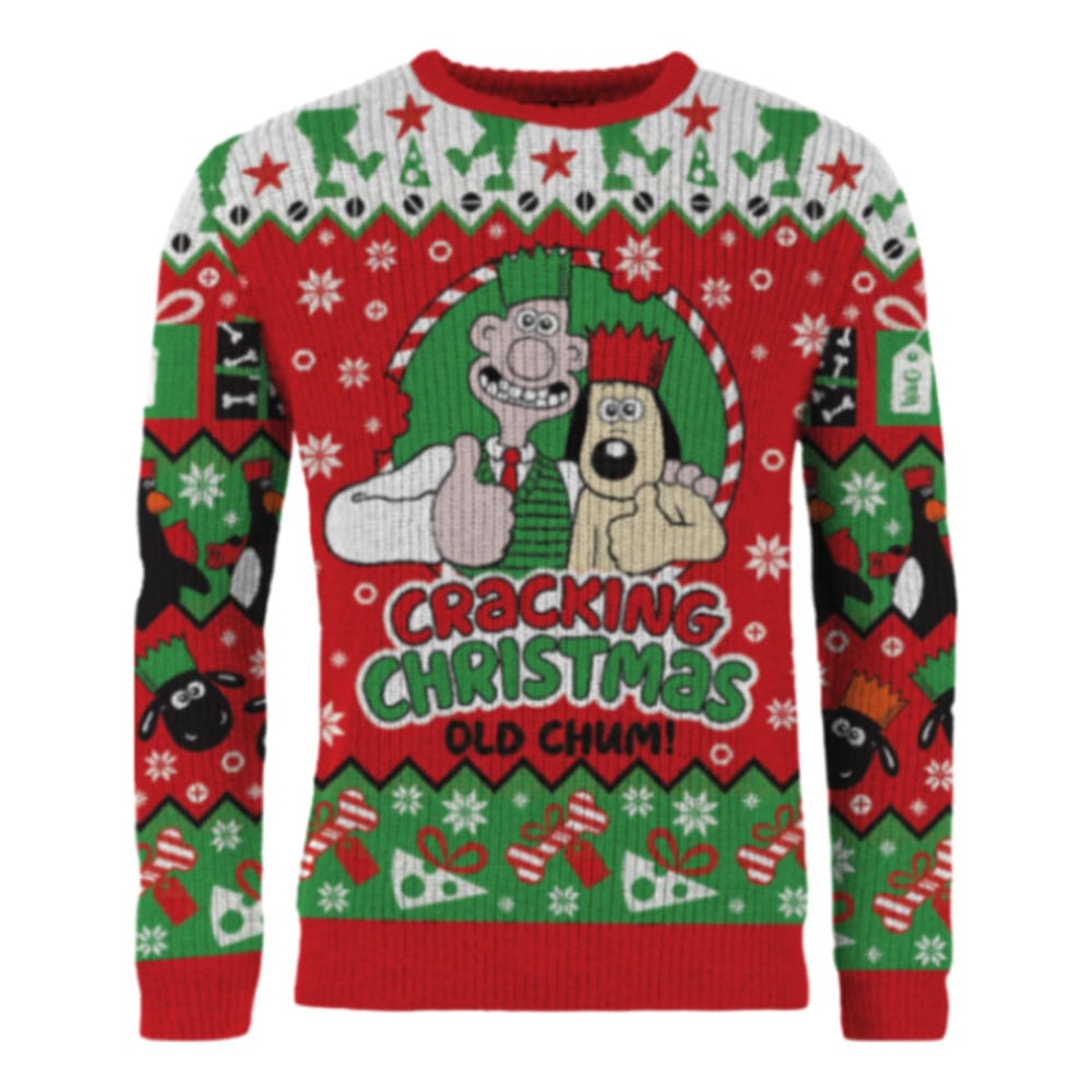 Wallace & Gromit Christmas Pullover Cracking Christmas Old Chum! Größe M Image 1