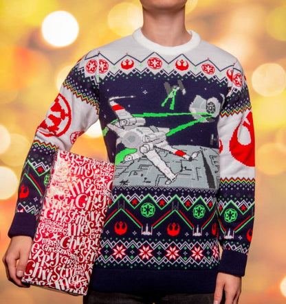 Star Wars Christmas Pullover X-Wing v TIE Fighter Größe XL Image 1