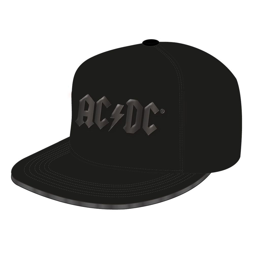 ACDC Snapback Cap Shiny Black Logo Image