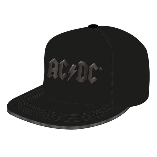 ACDC Snapback Cap Shiny Black Logo Image