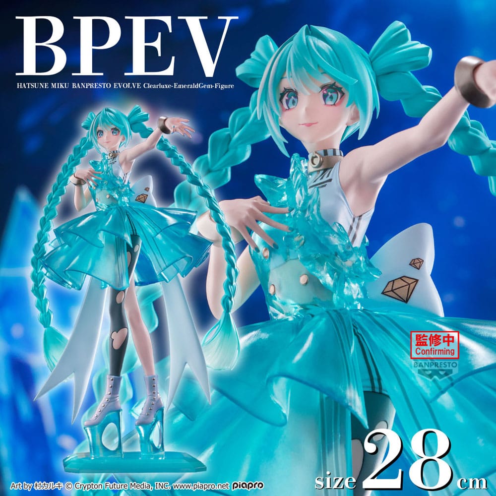 Hatsune Miku Clearluxe  PVC Statue Emerald Gem 28 cm Image 7