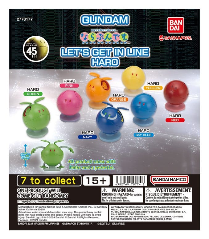 Gundam Gashapon Minifiguren 4 cm HARO Let's Get in Line Blind Box Display (24) Image