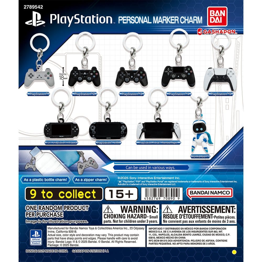 PlayStation Personal Marker Charm Gashapon Schlüsselanhänger Blind Box Display (24) Image 1