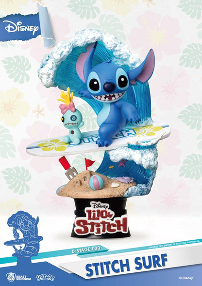 Disney Summer Series D-Stage PVC Diorama Surfer Stitch 15 cm Image 1